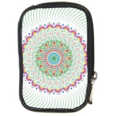 Flower Abstract Floral Hand Ornament Hand Drawn Mandala Compact Camera Leather Case