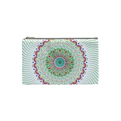 Flower Abstract Floral Hand Ornament Hand Drawn Mandala Cosmetic Bag (small) by Jancukart