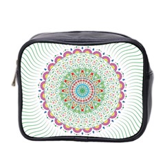 Flower Abstract Floral Hand Ornament Hand Drawn Mandala Mini Toiletries Bag (two Sides)