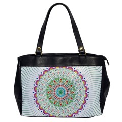 Flower Abstract Floral Hand Ornament Hand Drawn Mandala Oversize Office Handbag by Jancukart