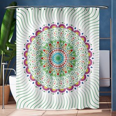 Flower Abstract Floral Hand Ornament Hand Drawn Mandala Shower Curtain 60  X 72  (medium)  by Jancukart