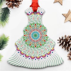 Flower Abstract Floral Hand Ornament Hand Drawn Mandala Christmas Tree Ornament (two Sides)