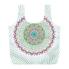 Flower Abstract Floral Hand Ornament Hand Drawn Mandala Full Print Recycle Bag (l)