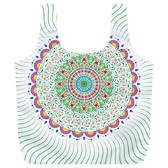 Flower Abstract Floral Hand Ornament Hand Drawn Mandala Full Print Recycle Bag (xl)