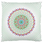 Flower Abstract Floral Hand Ornament Hand Drawn Mandala Large Premium Plush Fleece Cushion Case (Two Sides) Front