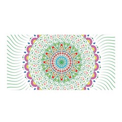 Flower Abstract Floral Hand Ornament Hand Drawn Mandala Satin Wrap 35  X 70 