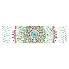 Flower Abstract Floral Hand Ornament Hand Drawn Mandala Oblong Satin Scarf (16  X 60 ) by Jancukart