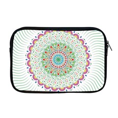 Flower Abstract Floral Hand Ornament Hand Drawn Mandala Apple Macbook Pro 17  Zipper Case by Jancukart