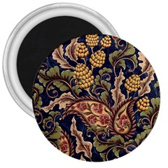 Leaves Flowers Background Texture Paisley 3  Magnets