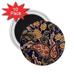 Leaves Flowers Background Texture Paisley 2 25  Magnets (10 Pack) 