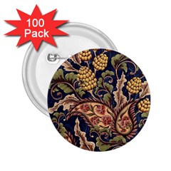 Leaves Flowers Background Texture Paisley 2 25  Buttons (100 Pack) 