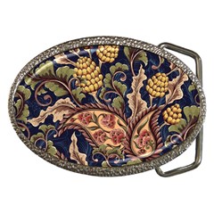 Leaves Flowers Background Texture Paisley Belt Buckles