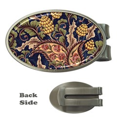 Leaves Flowers Background Texture Paisley Money Clips (oval) 