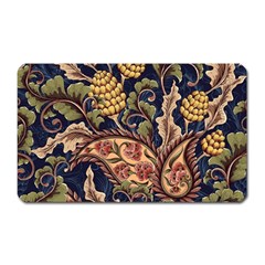 Leaves Flowers Background Texture Paisley Magnet (rectangular)