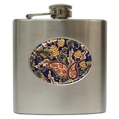 Leaves Flowers Background Texture Paisley Hip Flask (6 Oz)