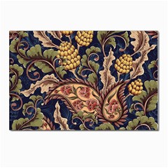 Leaves Flowers Background Texture Paisley Postcards 5  X 7  (pkg Of 10)