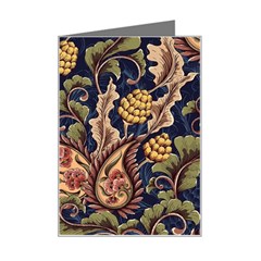 Leaves Flowers Background Texture Paisley Mini Greeting Card