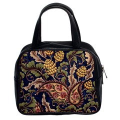 Leaves Flowers Background Texture Paisley Classic Handbag (two Sides)