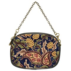 Leaves Flowers Background Texture Paisley Chain Purse (one Side)