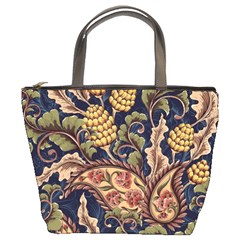 Leaves Flowers Background Texture Paisley Bucket Bag