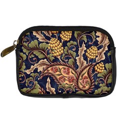 Leaves Flowers Background Texture Paisley Digital Camera Leather Case