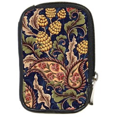 Leaves Flowers Background Texture Paisley Compact Camera Leather Case by Jancukart