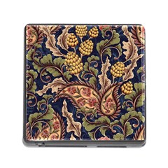 Leaves Flowers Background Texture Paisley Memory Card Reader (square 5 Slot)