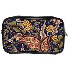 Leaves Flowers Background Texture Paisley Toiletries Bag (one Side) by Jancukart