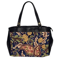 Leaves Flowers Background Texture Paisley Oversize Office Handbag (2 Sides)