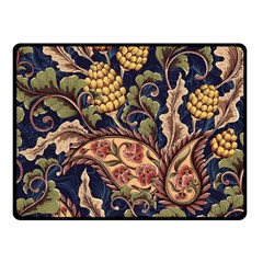 Leaves Flowers Background Texture Paisley One Side Fleece Blanket (small) by Jancukart