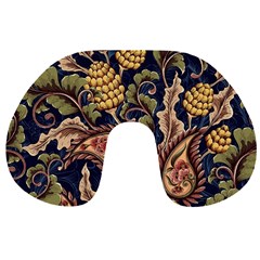 Leaves Flowers Background Texture Paisley Travel Neck Pillow by Jancukart