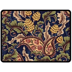 Leaves Flowers Background Texture Paisley Fleece Blanket (large)