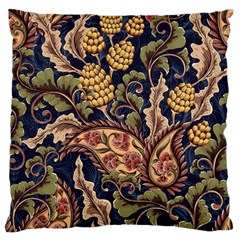 Leaves Flowers Background Texture Paisley Standard Premium Plush Fleece Cushion Case (two Sides) by Jancukart