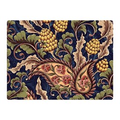 Leaves Flowers Background Texture Paisley Premium Plush Fleece Blanket (mini)