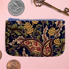 Leaves Flowers Background Texture Paisley Large Coin Purse by Jancukart