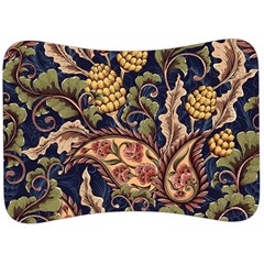 Leaves Flowers Background Texture Paisley Velour Seat Head Rest Cushion by Jancukart