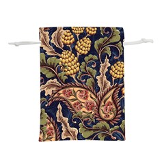 Leaves Flowers Background Texture Paisley Lightweight Drawstring Pouch (m)