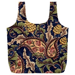 Leaves Flowers Background Texture Paisley Full Print Recycle Bag (xxxl)