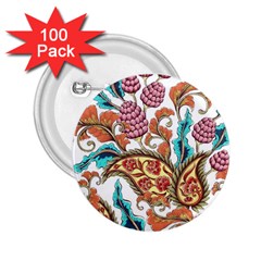 Flowers Pattern Texture White Background Paisley 2 25  Buttons (100 Pack) 