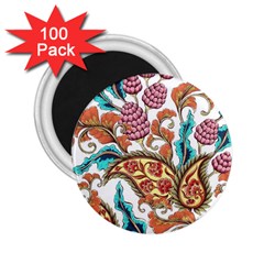 Flowers Pattern Texture White Background Paisley 2 25  Magnets (100 Pack) 