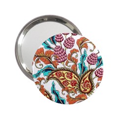 Flowers Pattern Texture White Background Paisley 2 25  Handbag Mirrors