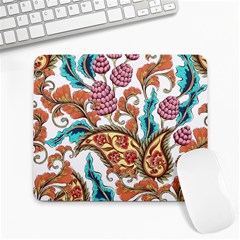 Flowers Pattern Texture White Background Paisley Large Mousepad