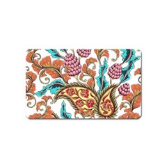 Flowers Pattern Texture White Background Paisley Magnet (name Card) by Jancukart