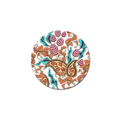 Flowers Pattern Texture White Background Paisley Golf Ball Marker (4 Pack)