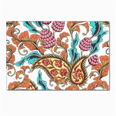 Flowers Pattern Texture White Background Paisley Postcard 4 x 6  (pkg Of 10) by Jancukart