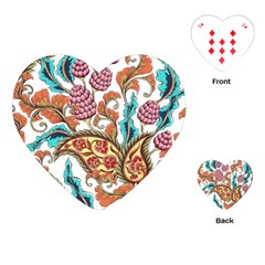 Flowers Pattern Texture White Background Paisley Playing Cards Single Design (heart)