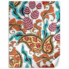 Flowers Pattern Texture White Background Paisley Canvas 12  X 16 