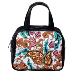 Flowers Pattern Texture White Background Paisley Classic Handbag (one Side) by Jancukart