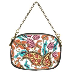 Flowers Pattern Texture White Background Paisley Chain Purse (two Sides)