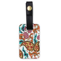 Flowers Pattern Texture White Background Paisley Luggage Tag (one Side)